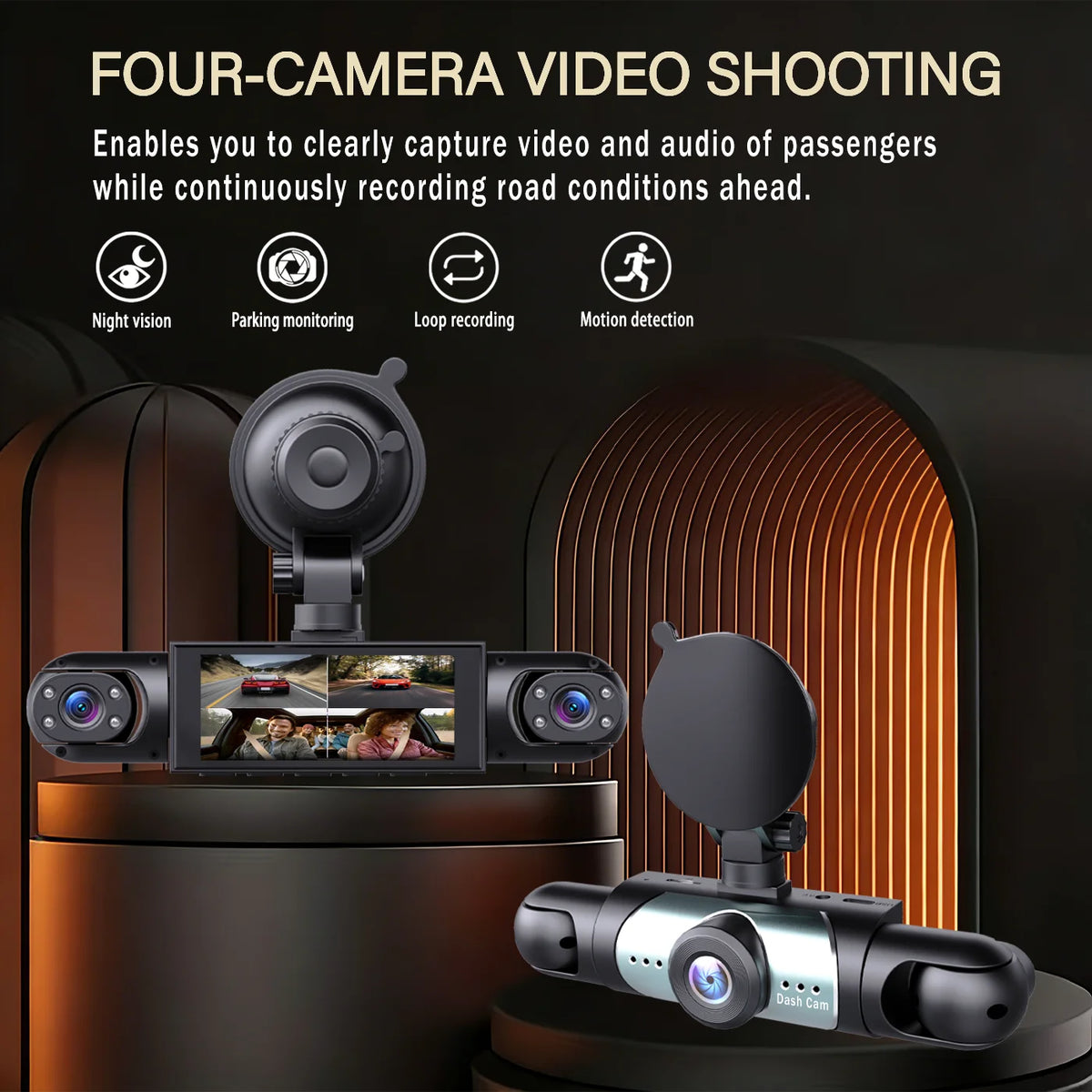 BCUOZ 4-Lens 1080p Dash Cam