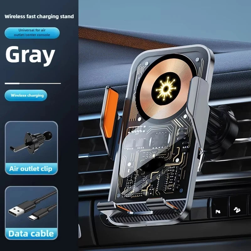 New Wireless Car Phone Holder with Charger 15W Wireless Phone Charging Mobile Holder for Car for Phone
