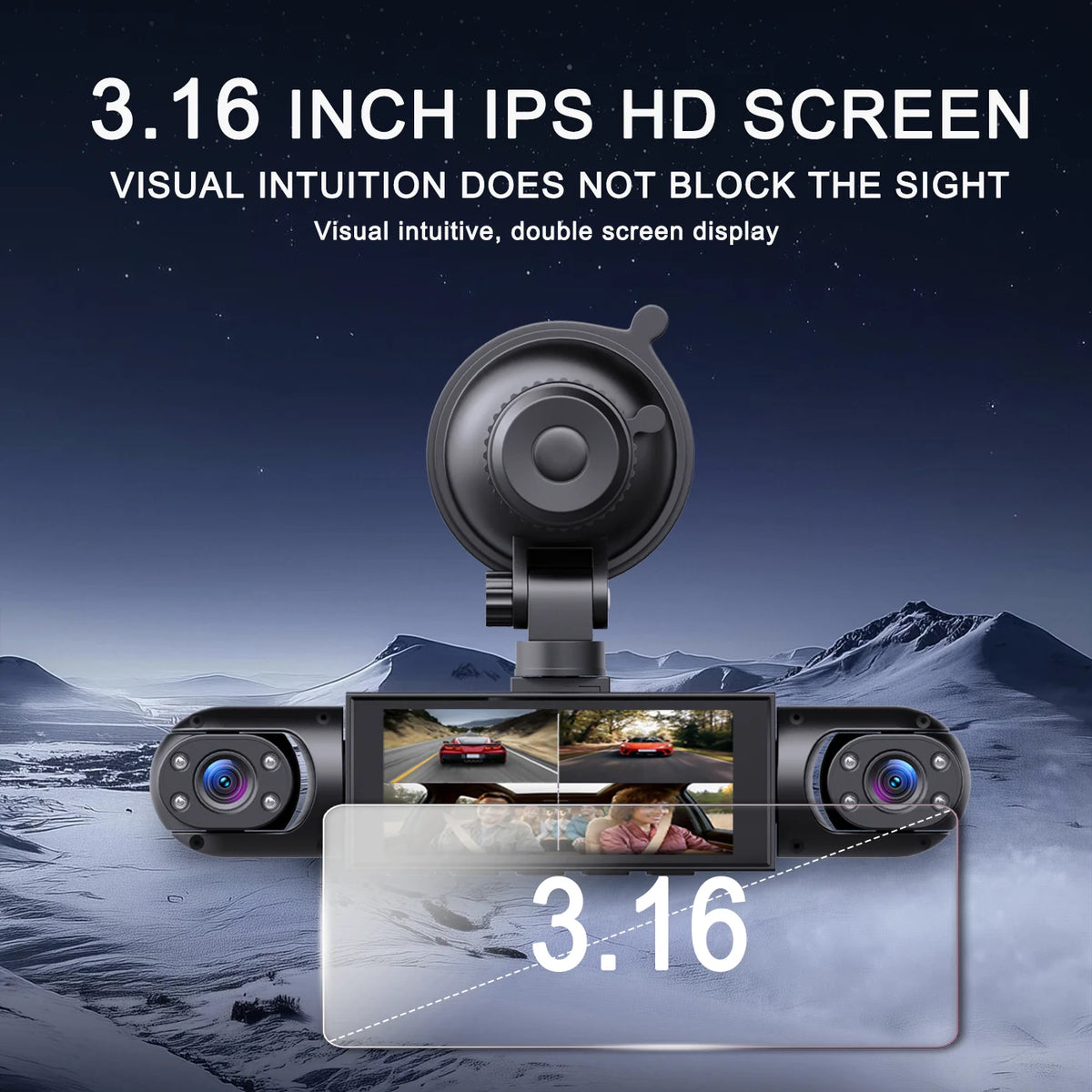 BCUOZ 4-Lens 1080p Dash Cam