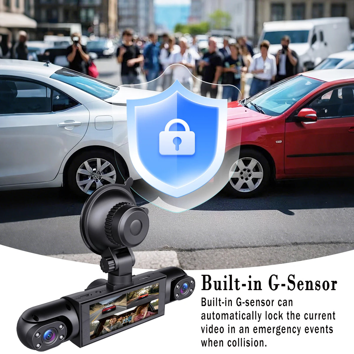 BCUOZ 4-Lens 1080p Dash Cam