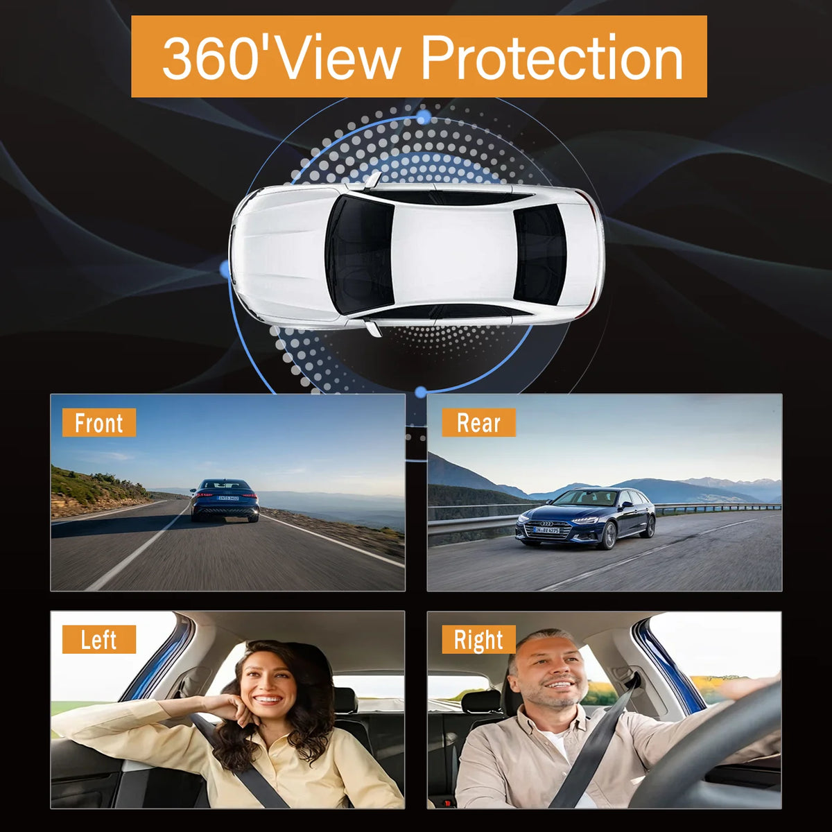 BCUOZ 4-Lens 1080p Dash Cam