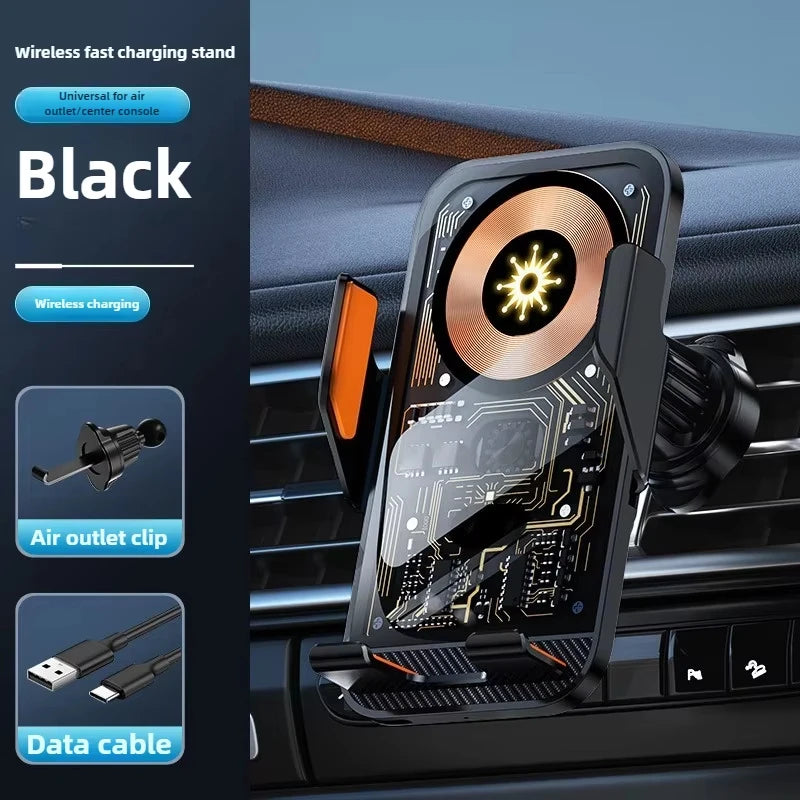 New Wireless Car Phone Holder with Charger 15W Wireless Phone Charging Mobile Holder for Car for Phone